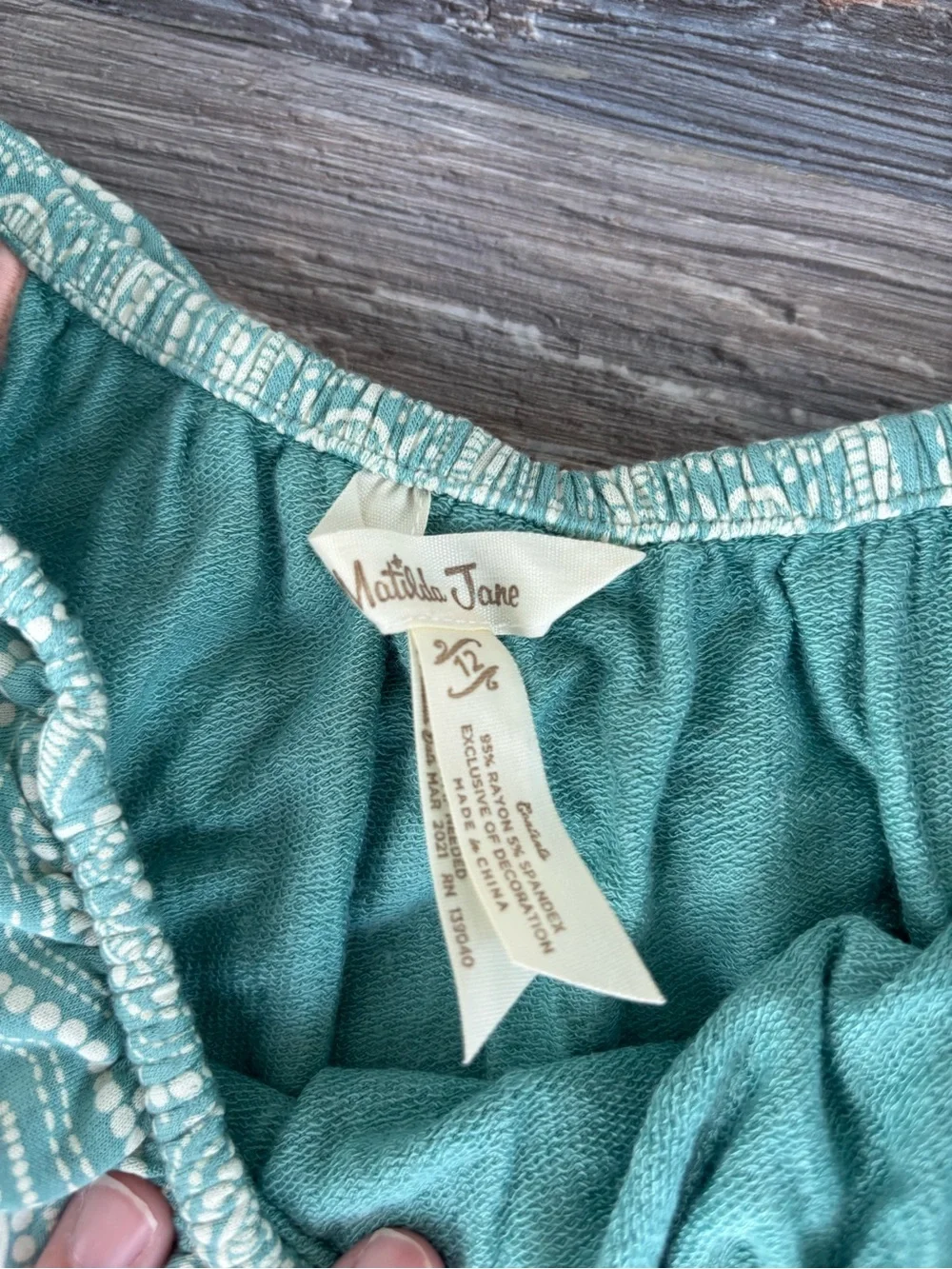 Matilda Jane Girls Mint Geometric Girls' Romper size 12